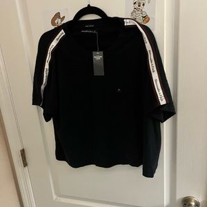 Abercrombie & Fitch Logo Tape Short Sleeve Top